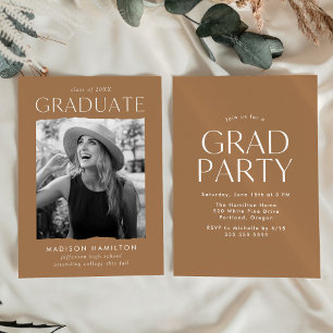 Invitation Fête de graduation photo de café Edge moderne