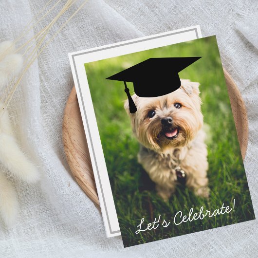 Invitation Fête de graduation photo de chien amusant - Utilis