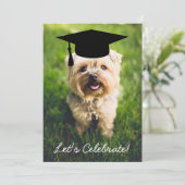 Invitation Fête de graduation photo de chien amusant - Utilis (Debout devant)