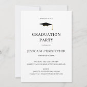 Invitation Fête de graduation photo de l'arc de script minima (Dos)