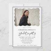 Invitation Fête de graduation photo de script de bow moderne (Dos)