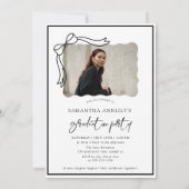 Invitation Fête de graduation photo de script de bow moderne (Dos)