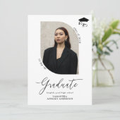 Invitation Fête de graduation photo de script moderne (Debout devant)