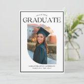 Invitation Fête de graduation photo de script moderne (Debout devant)