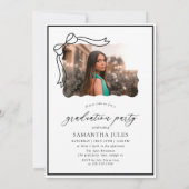 Invitation Fête de graduation photo de script moderne (Dos)