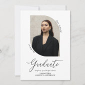 Invitation Fête de graduation photo de script moderne (Devant)