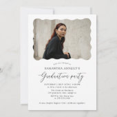 Invitation Fête de graduation photo de script moderne (Dos)