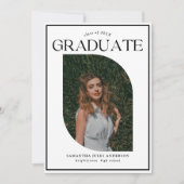 Invitation Fête de graduation photo de script moderne (Devant)