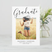 Invitation Fête de graduation photo de script moderne (Debout devant)