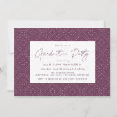 Invitation Fête de graduation photo de script violet moderne (Dos)