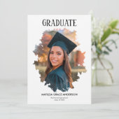 Invitation Fête de graduation photo géométrique et design (Debout devant)