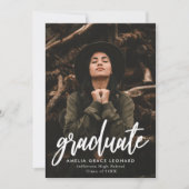 Invitation Fête de graduation photo Maroon Script Moderne (Devant)