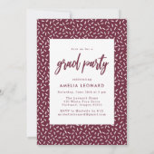 Invitation Fête de graduation photo Maroon Script Moderne (Dos)