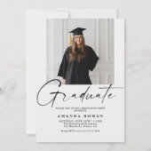 Invitation Fête de graduation photo minimaliste moderne (Dos)