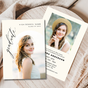 Invitation Fête de graduation photo minimaliste moderne