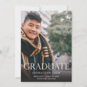 Invitation Fête de Graduation Photo Mod Vertical Dark (Devant)