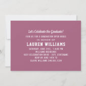 Invitation Fête de graduation photo moderne Berry Pink (Dos)