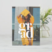 Invitation Fête de graduation photo moderne et élégante (Debout devant)