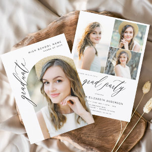 Invitation Fête de graduation photo moderne tendance