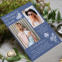 Fête de graduation photo Papillon blanc bleu moder