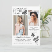 Invitation Fête de graduation photo papillon blanc moderne (Debout devant)