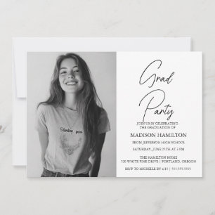 Invitation Fête de graduation photo personnalisée