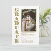 Invitation Fête de graduation photo personnalisée moderne (Debout devant)
