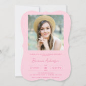 Invitation Fête de graduation photo rose chaud moderne (Dos)