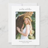 Invitation Fête de graduation photo simple et minimale (Devant)