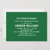 Invitation Fête de graduation photo verte moderne (Dos)