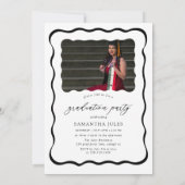 Invitation Fête de graduation photo Wavy Script moderne (Dos)