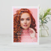 Invitation Fête de graduation photographique En vichy multico (Debout devant)