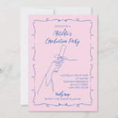 Invitation Fête de graduation Pink & Blue Photo (Devant)