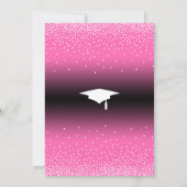 Invitation Fête de Graduation Pink brillant Ombre Confetti (Dos)