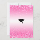 Invitation Fête de Graduation Pink brillant Ombre Confetti (Dos)