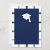 Invitation Fête de graduation Plaid Blue moderne (Dos)