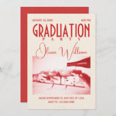 Invitation Fête de graduation rétro classique (Devant / Derrière)