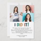 Invitation Fête de graduation rétro colorée 4 photo (Dos)