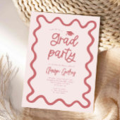 Invitation Fête de graduation rose pâle