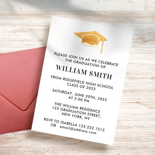 Invitation Fête De Graduation Simple Et Moderne