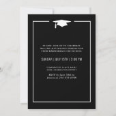 Invitation Fête de graduation Simple Noir Blanc moderne (Dos)