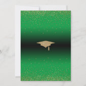 Invitation Fête de graduation vert brillant Ombre Confetti (Dos)