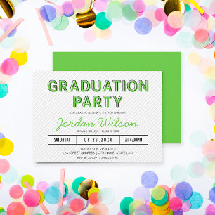 Invitation Fête de Graduation verte