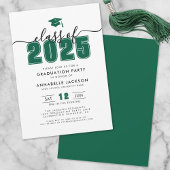 Invitation Fête de graduation verte simple et moderne