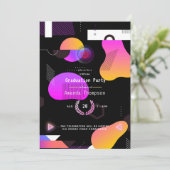 Invitation Fête de graduation virtuelle géométrique brillante (Debout devant)