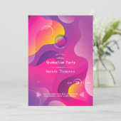 Invitation Fête de graduation virtuelle géométrique brillante (Debout devant)
