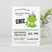 Invitation Fête de grenouille Premier anniversaire marécage v (Debout devant)