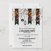 Invitation Fête de Halloween avec guirlande étincelante (Devant)