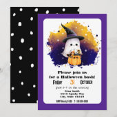 Invitation Fête de Halloween Bash Fantôme Mignon (Devant / Derrière)