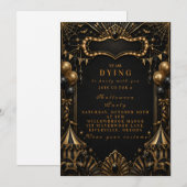 Invitation Fête de Halloween Carnaval Vintage (Devant / Derrière)